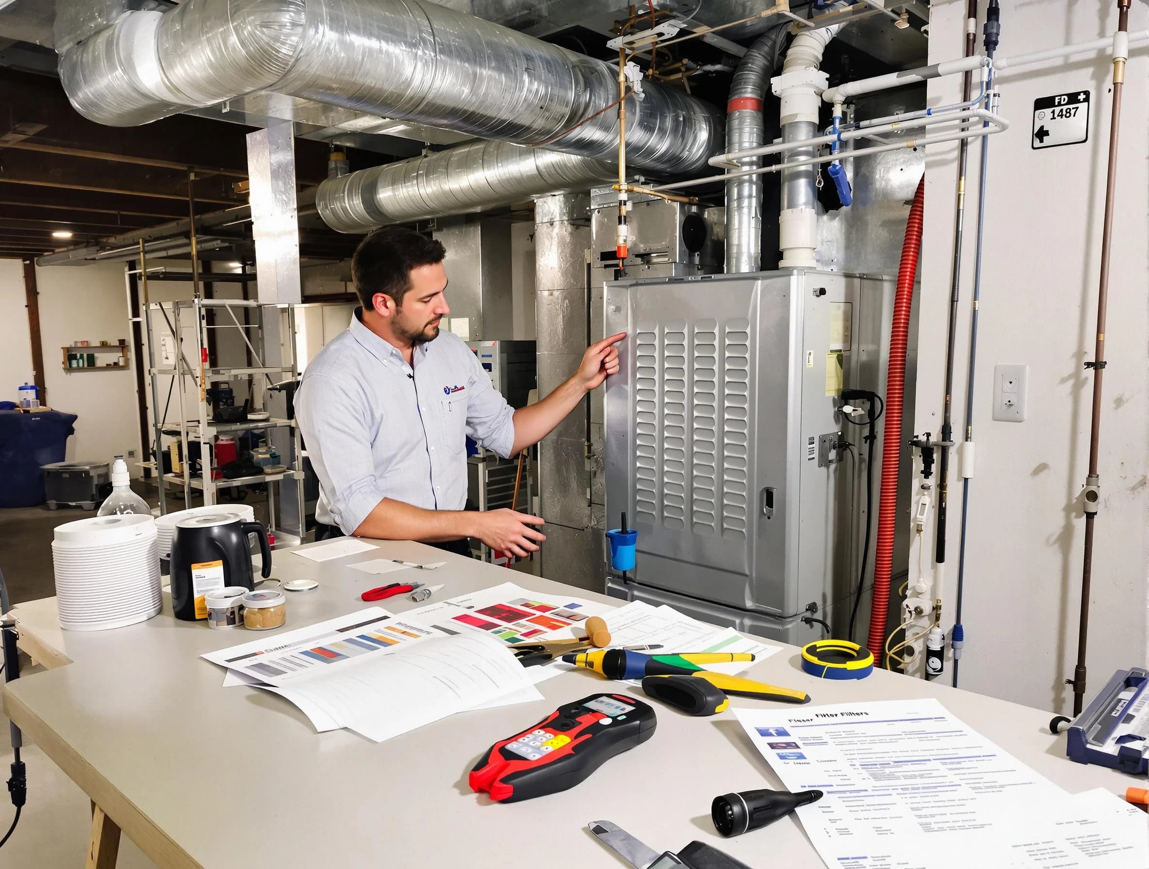 Whittier Air Duct Cleaning inspector conducting detailed filter system evaluation using professional diagnostic tools in Whittier