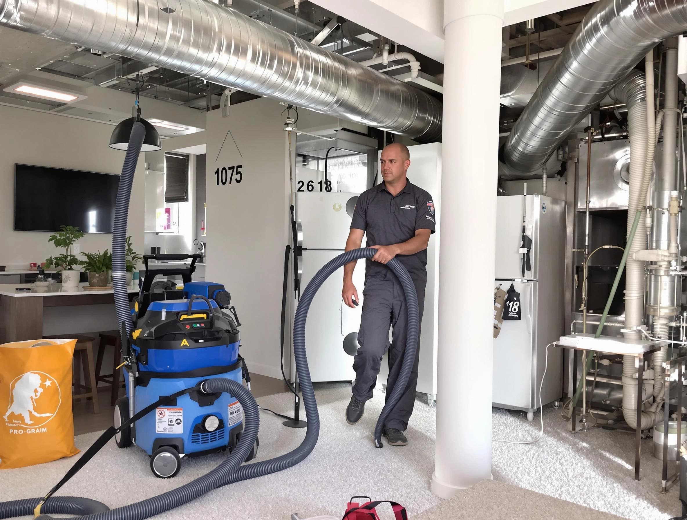 Whittier Air Duct Cleaning expert performing detailed indoor duct cleaning for improved air quality in Whittier