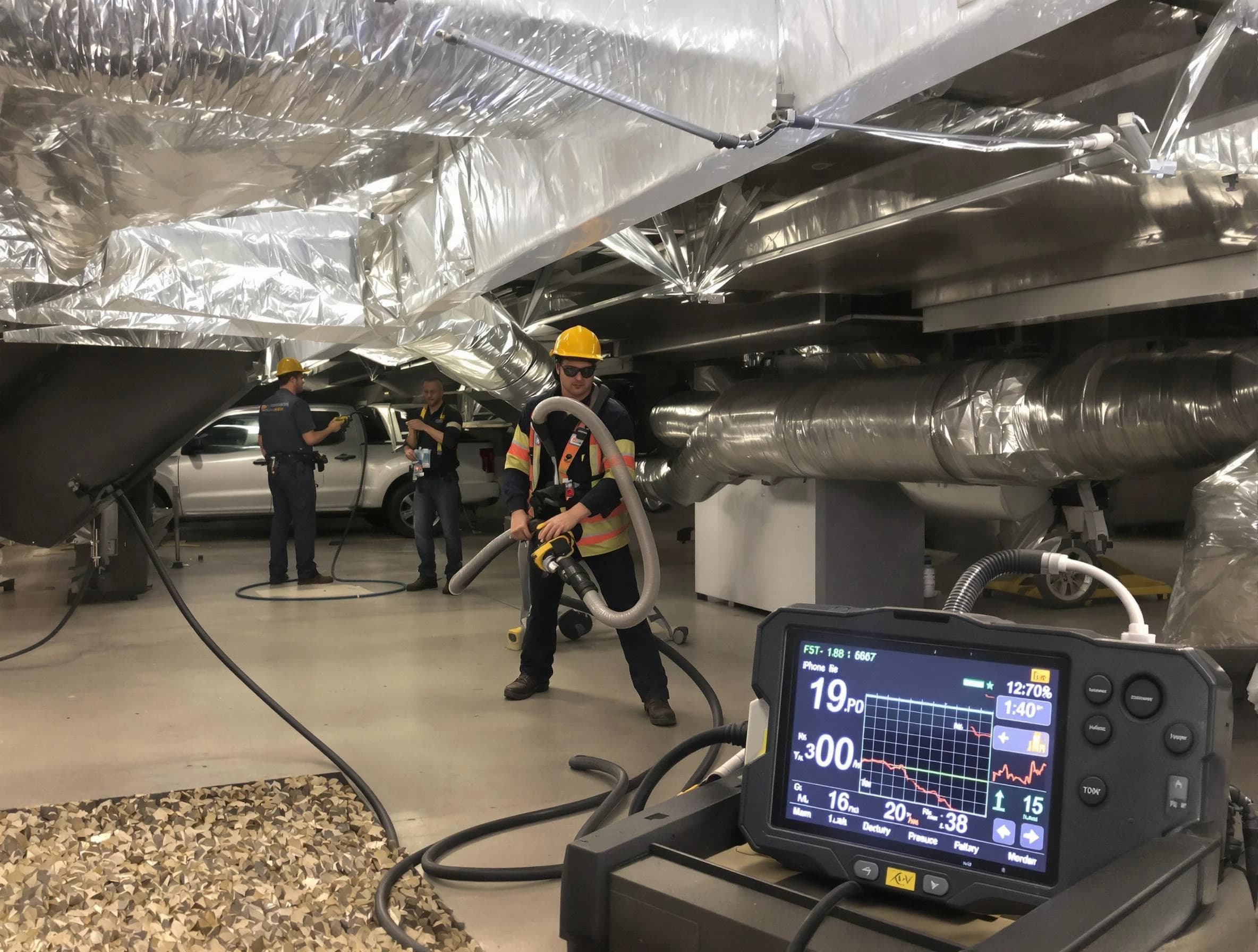 Professional negative pressure duct cleaning by Whittier Air Duct Cleaning in Whittier