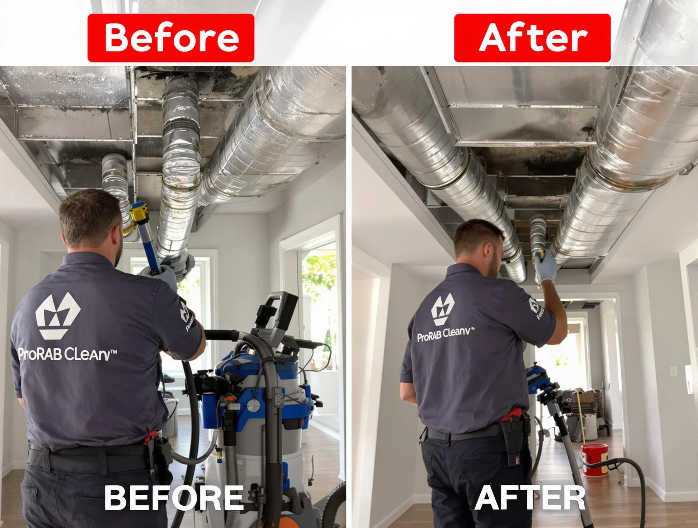 Whittier Air Duct Cleaning expert performing thorough residential duct cleaning in a Whittier home